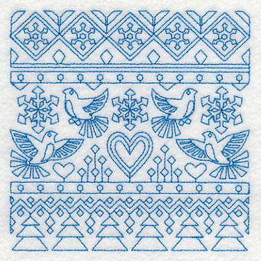 Nordic Winter Square (Bluework)