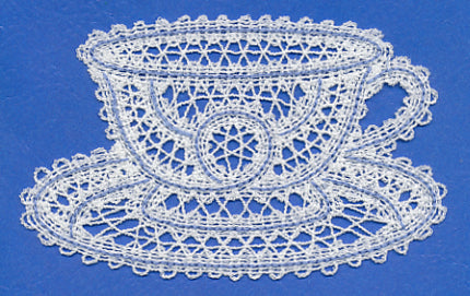 Tea Time Teacup (Battenburg Lace)
