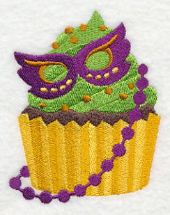 Mardi Gras Cupcake with Mask