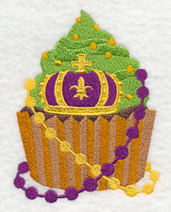 Mardi Gras Cupcake with Crown
