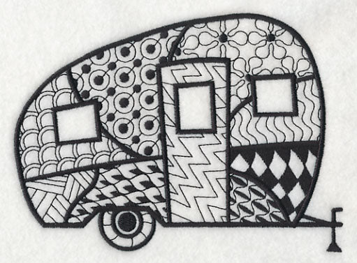 Canned Ham Camper (Blackwork)