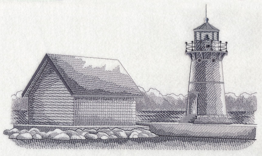 Sunken Rock Lighthouse Sketch (New York)