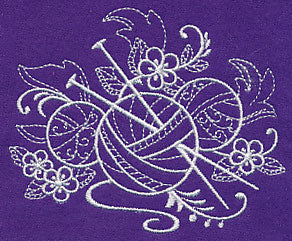 Crafty Knitting Needles (Whitework)