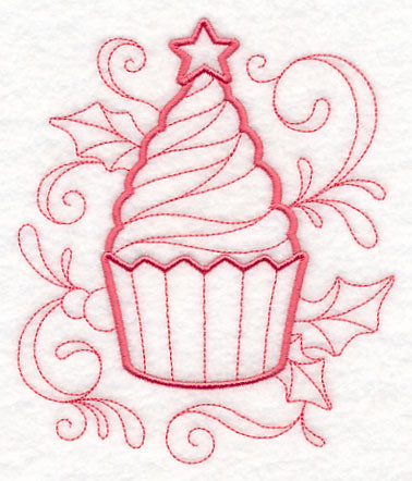 Doodle Christmas Cupcake