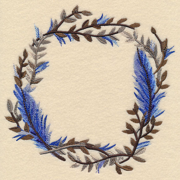 Wintry Feather Wreath in Watercolor