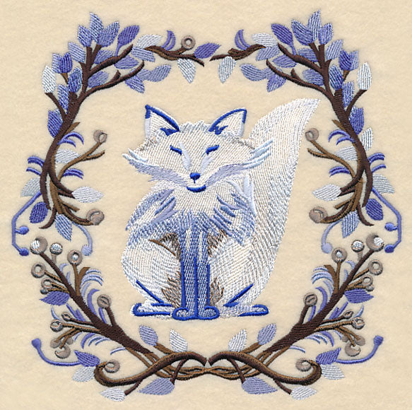 Wintry Fox Wreath in Watercolor