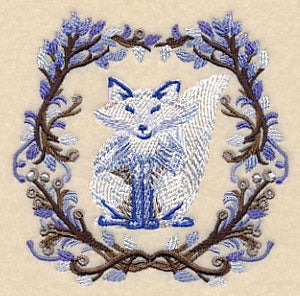 Wintry Fox Wreath in Watercolor