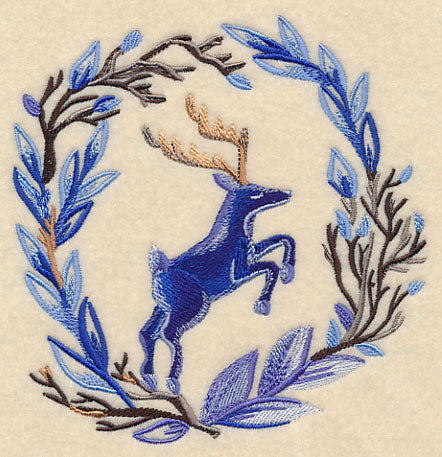 Wintry Deer Wreath in Watercolor