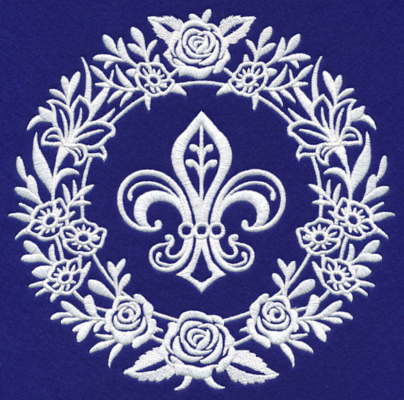 Fleur De Lis Medallion (Whitework)