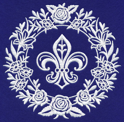 Fleur De Lis Medallion (Whitework)