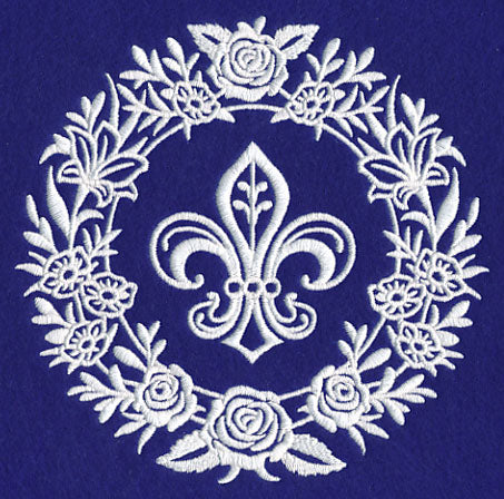 Fleur De Lis Medallion (Whitework)