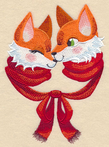 Snuggling Winter Foxes