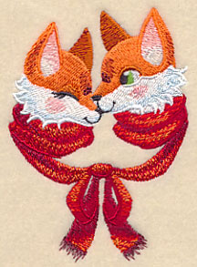 Snuggling Winter Foxes