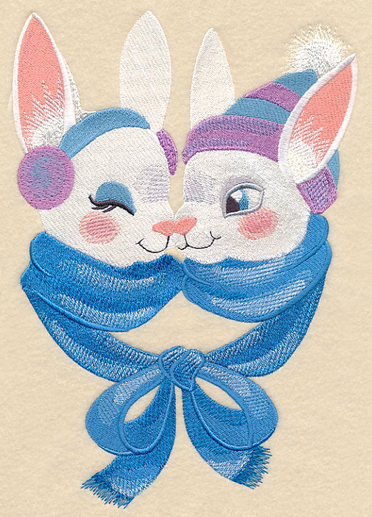 Snuggling Winter Bunnies