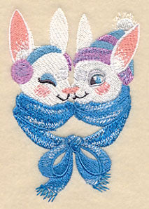 Snuggling Winter Bunnies