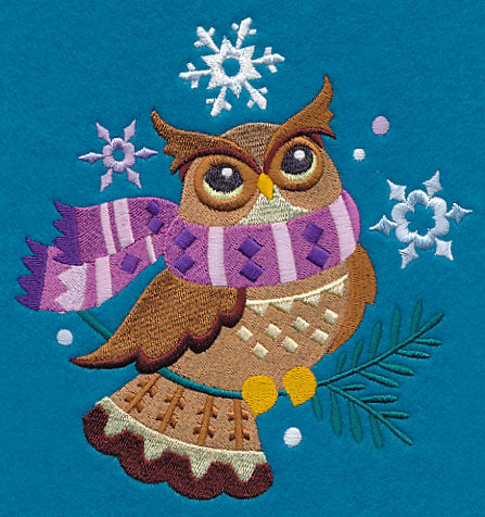 Retro Winter Owl