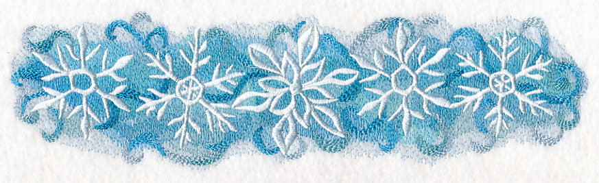 Snowflakes in Watercolor Border