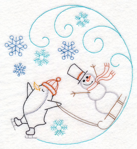 Skating Penguin Circle (Vintage)