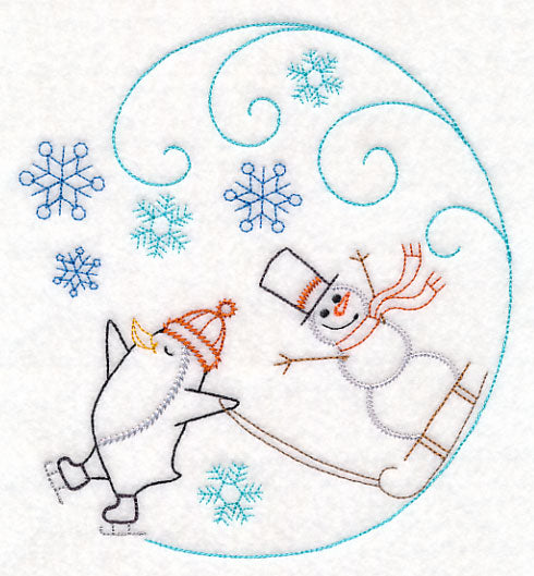 Skating Penguin Circle (Vintage)