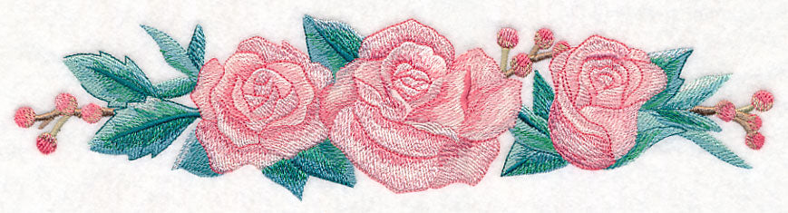 Romantic Roses Border in Watercolor