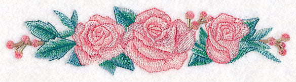 Romantic Roses Border in Watercolor