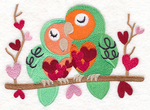 Snuggling Bird Couple