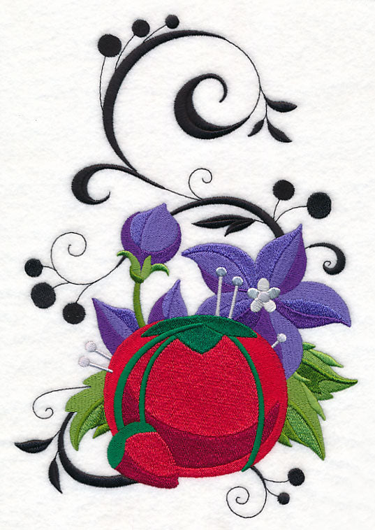 Fanciful Pincushion with Balloon Flowers