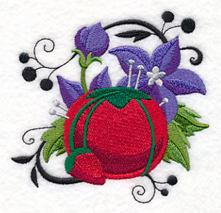 Fanciful Pincushion with Balloon Flowers