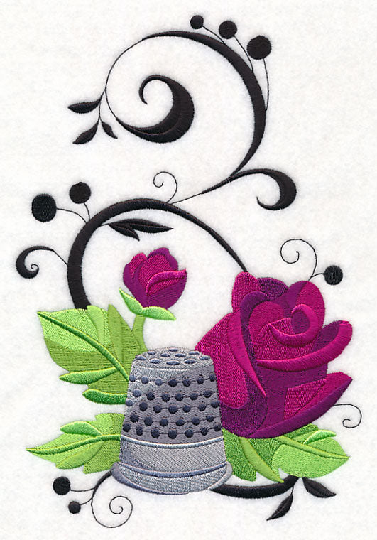 Fanciful Thimble with Roses