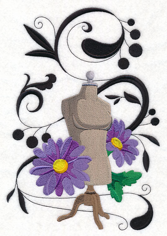 Fanciful Dress Form with Daisies