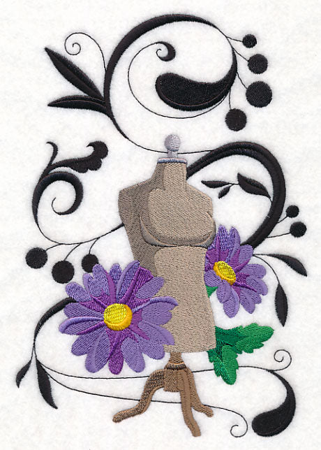 Fanciful Dress Form with Daisies