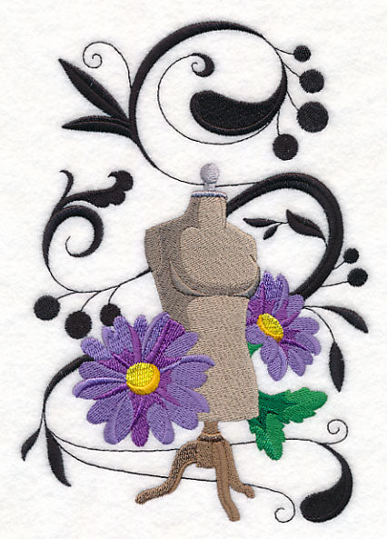 Fanciful Dress Form with Daisies