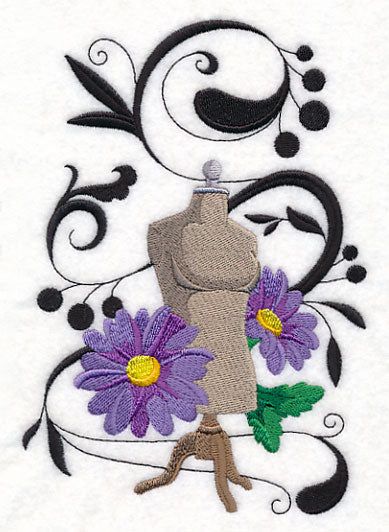 Fanciful Dress Form with Daisies
