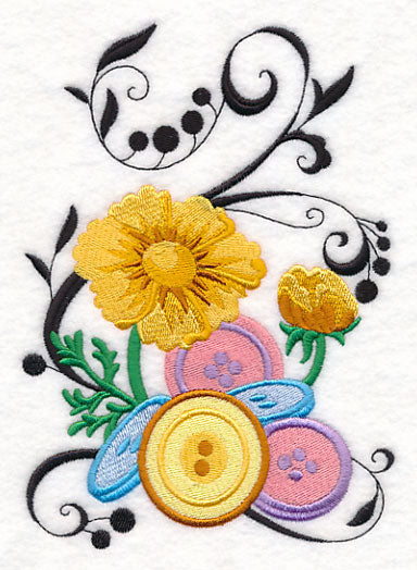 Fanciful Buttons with Cosmos