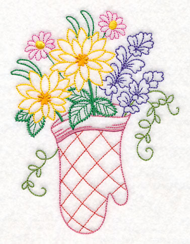 Kitchen Oven Mitt in Bloom (Vintage)