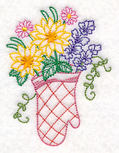 Kitchen Oven Mitt in Bloom (Vintage)
