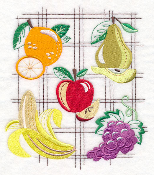 Blueprint Fruit Collage