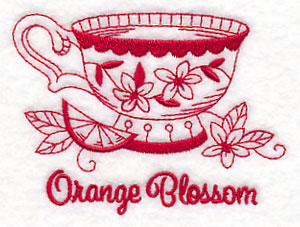 Tea Time Orange Blossom (Redwork)