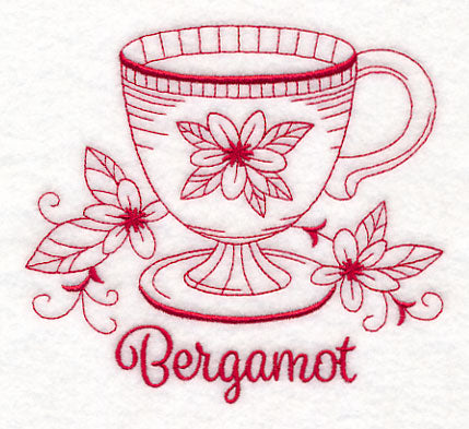 Tea Time Bergamot (Redwork)