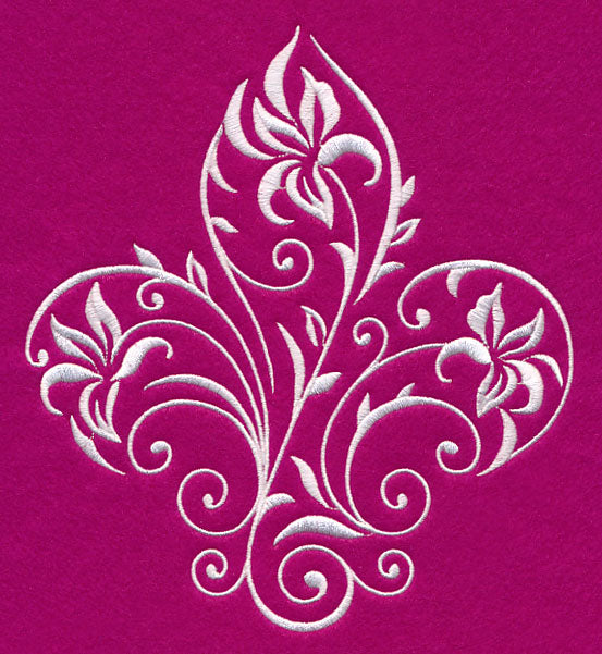 Filigree Iris Fleur De Lis (Whitework)