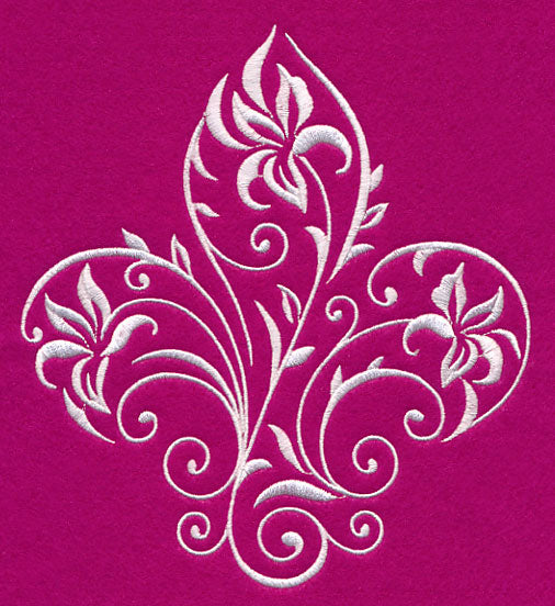 Filigree Iris Fleur De Lis (Whitework)