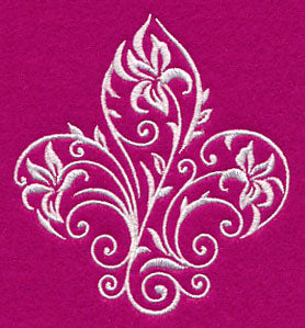 Filigree Iris Fleur De Lis (Whitework)