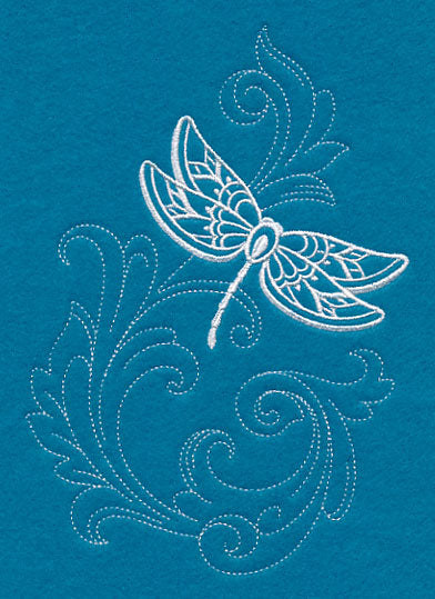 Shabby Chic Dragonfly Spray (Whitework)