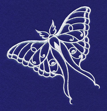 Shabby Chic Luna Moth (Whitework)
