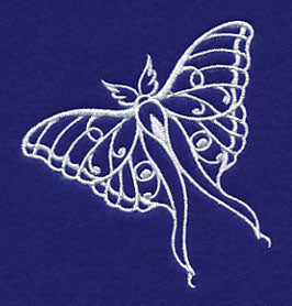 Shabby Chic Luna Moth (Whitework)