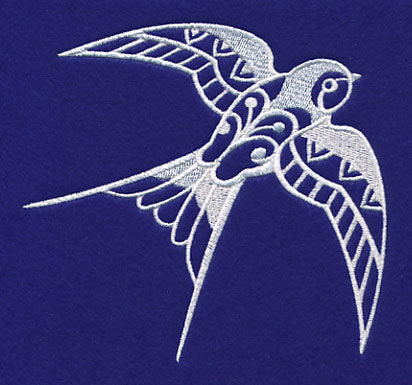 Shabby Chic Swallow (Whitework)