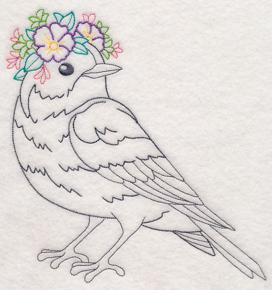 Bird with Floral Crown (Vintage)