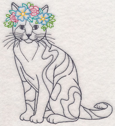 Cat with Floral Crown (Vintage)