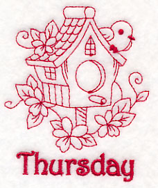 Thursday Birdhouse (Redwork)