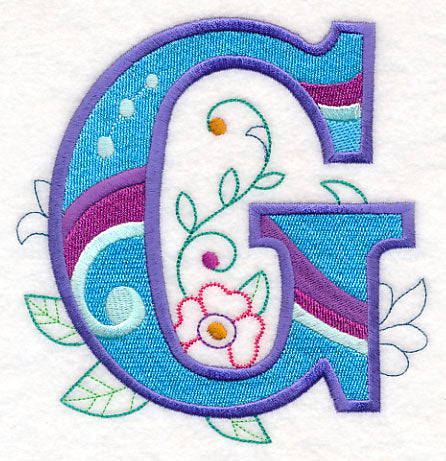 Vintage Flower Fade Letter G - 6 Inch